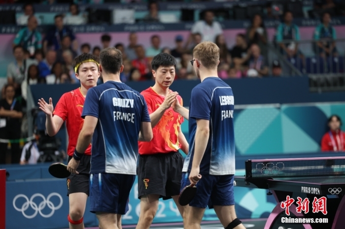 巴黎奥运男乒半决赛中国队横扫东道主法国队晋